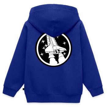 Raumschiff - Kinder Premium Organic Zip Hoodie - Royalblau - Hinten - AI Model Kid Male (0cm)
