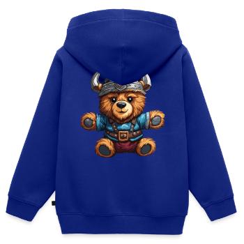 Teddybär / Kuscheltier / Stofftier / Geschenkidee - Kinder Premium Organic Zip Hoodie - Royalblau - Hinten - AI Model Kid Male (0cm)