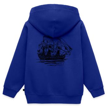 pirate ship boat pirat piratenschiff schiff skull1 - Kinder Premium Organic Zip Hoodie - Royalblau - Hinten - AI Model Kid Male (0cm)