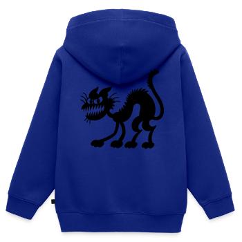 Chat noir de Halloween - Sweat Premium à capuche zippé enfant bio - bleu roi - Dos - AI Model Kid Male (0cm)