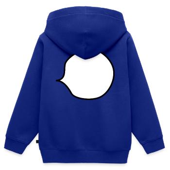 Bulle de dialogue pour son propre texte - Sweat Premium à capuche zippé enfant bio - bleu roi - Dos - AI Model Kid Male (0cm)