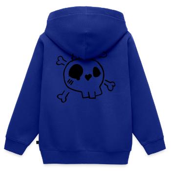 skully - Kinder Premium Organic Zip Hoodie - Royalblau - Hinten - AI Model Kid Male (0cm)