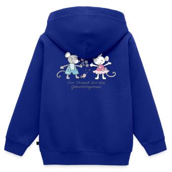 Geburtstagsmaus - Kinder Premium Organic Zip Hoodie - Royalblau - Hinten - AI Model Kid Male (0cm)