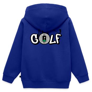 Golf Style - Sweat Premium à capuche zippé enfant bio - bleu roi - Dos - AI Model Kid Male (0cm)