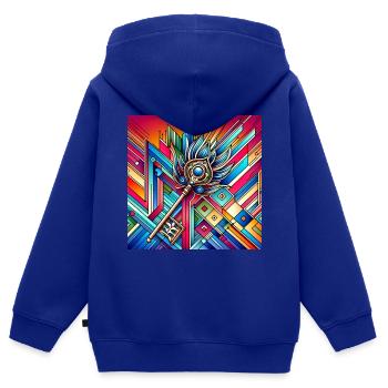 Schlüssel - Kinder Premium Organic Zip Hoodie - Royalblau - Hinten - AI Model Kid Male (0cm)