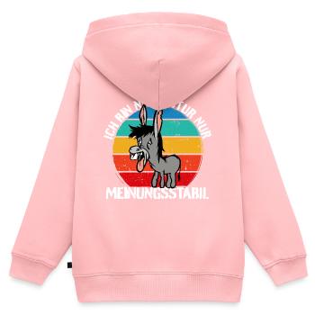 Ich bin nicht stur - nur meinungsstabil Esel - Kinder Premium Organic Zip Hoodie - Rosa - Hinten - AI Model Kid Female (0cm)