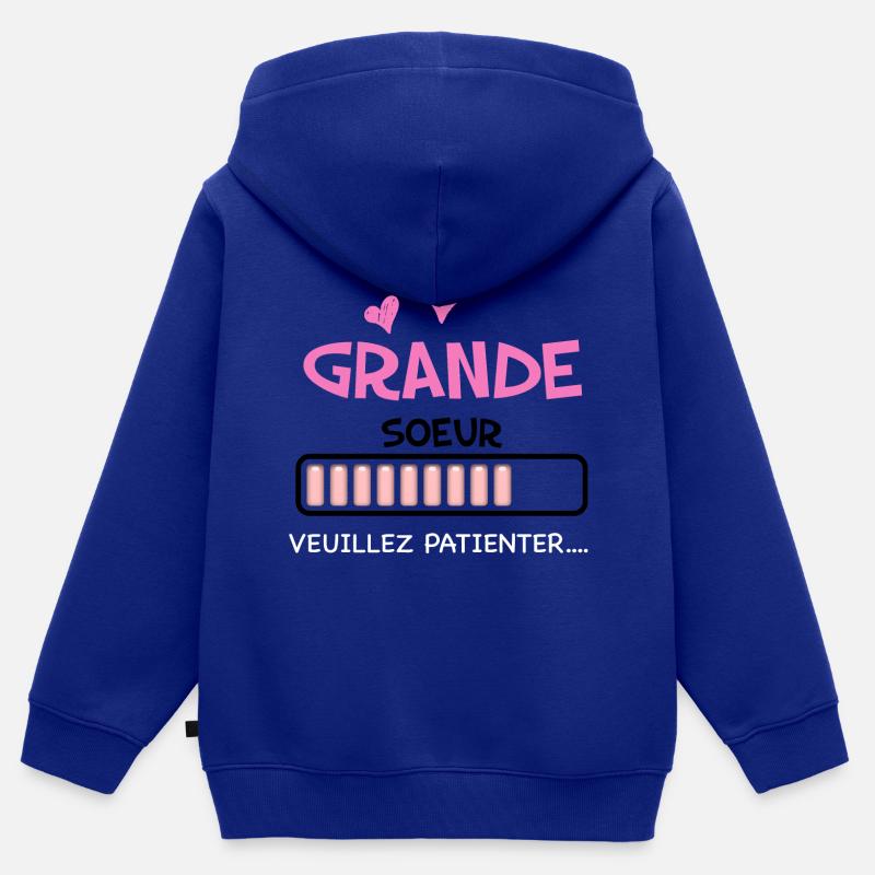 Citation Future Grande Soeur - Sweat Premium à capuche zippé enfant bio - bleu roi