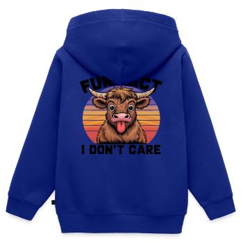 Drôle Highland vache langue de langue design pour animal - Sweat Premium à capuche zippé enfant bio - bleu roi - Dos - AI Model Kid Male (0cm)
