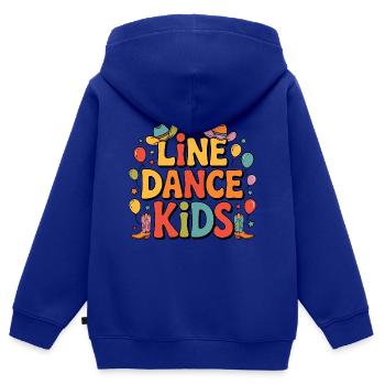 Line Dance Kids Kids Dancing Line Dance - Kids Premium Organic Zip-up Hoodie - royal blue - Back - AI Model Kid Male (0cm)