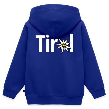 Tyrol - Sweat Premium à capuche zippé enfant bio - bleu roi - Dos - AI Model Kid Male (0cm)