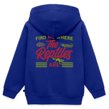 Reptiles Reptile Lovers Lézards Cadeau - Sweat Premium à capuche zippé enfant bio - bleu roi - Dos - AI Model Kid Male (0cm)