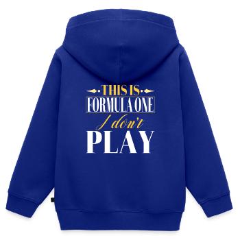 Das ist Formel Eins Ich spiele nicht - Kinder Premium Organic Zip Hoodie - Royalblau - Hinten - AI Model Kid Male (0cm)