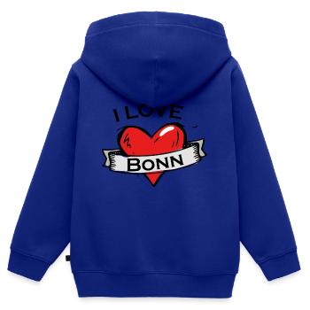 Bonn - Ich liebe Stadtnamen in Tattoo Stil - Kinder Premium Organic Zip Hoodie - Royalblau - Hinten - AI Model Kid Male (0cm)