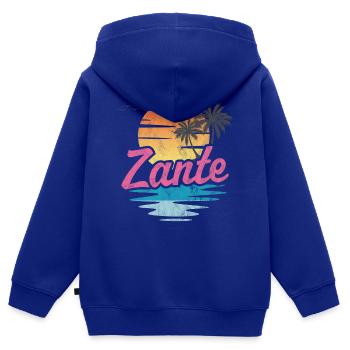 Zante - Sweat Premium à capuche zippé enfant bio - bleu roi - Dos - AI Model Kid Male (0cm)
