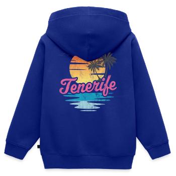 Ténérife - Sweat Premium à capuche zippé enfant bio - bleu roi - Dos - AI Model Kid Male (0cm)