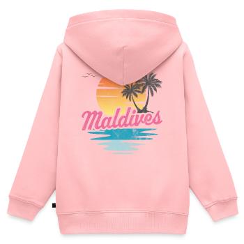 Malediven - Kinder Premium Organic Zip Hoodie - Rosa - Hinten - AI Model Kid Female (0cm)