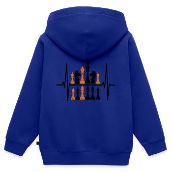 Schachfiguren König Strategie Design - Kinder Premium Organic Zip Hoodie - Royalblau - Hinten - AI Model Kid Male (0cm)