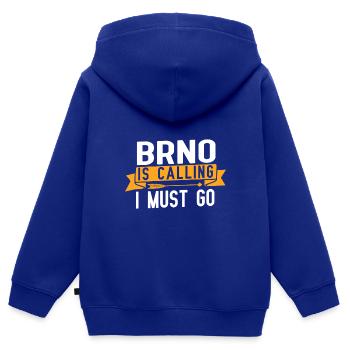 Brünn ruft und ich muss gehen - Kinder Premium Organic Zip Hoodie - Royalblau - Hinten - AI Model Kid Male (0cm)