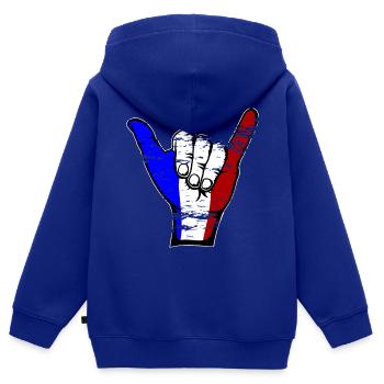 Frankreich Flagge Surfing Symbol used - Kinder Premium Organic Zip Hoodie - Royalblau - Hinten - AI Model Kid Male (0cm)