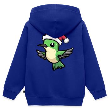 Kolibri Vogel Weihnachten Niedlich - Kinder Premium Organic Zip Hoodie - Royalblau - Hinten - AI Model Kid Male (0cm)