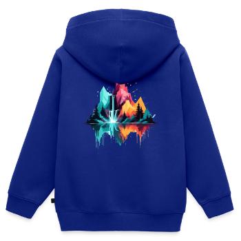 Ruhige Landschaft Ruhig Beschauliche Natur Berge - Kinder Premium Organic Zip Hoodie - Royalblau - Hinten - AI Model Kid Male (0cm)