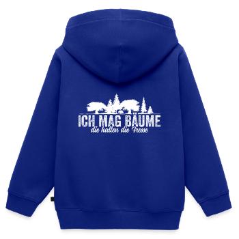 Ich mag Bäume Die halten die Fresse - Kinder Premium Organic Zip Hoodie - Royalblau - Hinten - AI Model Kid Male (0cm)