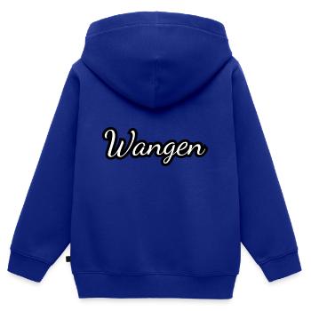 Wangen - Textdesign mit Stadtnamen - Kinder Premium Organic Zip Hoodie - Royalblau - Hinten - AI Model Kid Male (0cm)