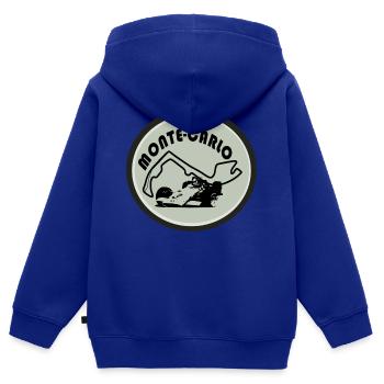 RENNSTRECKE VON MONTE-CARLO - Kinder Premium Organic Zip Hoodie - Royalblau - Hinten - AI Model Kid Male (0cm)