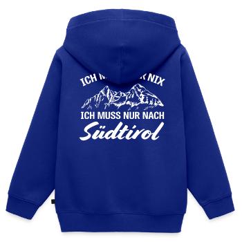Ich muss nur nach Südtirol Südtiroler/in Berge - Kinder Premium Organic Zip Hoodie - Royalblau - Hinten - AI Model Kid Male (0cm)