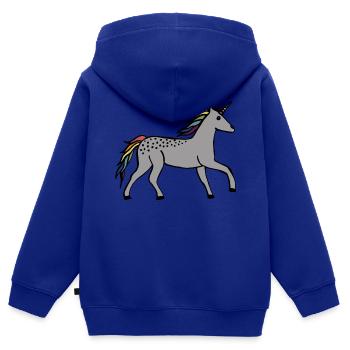 Niedliches Einhorn - Kinder Premium Organic Zip Hoodie - Royalblau - Hinten - AI Model Kid Male (0cm)