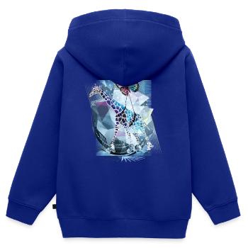 Abstrakt | Giraffe Schmetterling Butterfly - Kinder Premium Organic Zip Hoodie - Royalblau - Hinten - AI Model Kid Male (0cm)