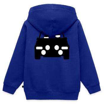 Rallye Piktogramm - Kinder Premium Organic Zip Hoodie - Royalblau - Hinten - AI Model Kid Male (0cm)