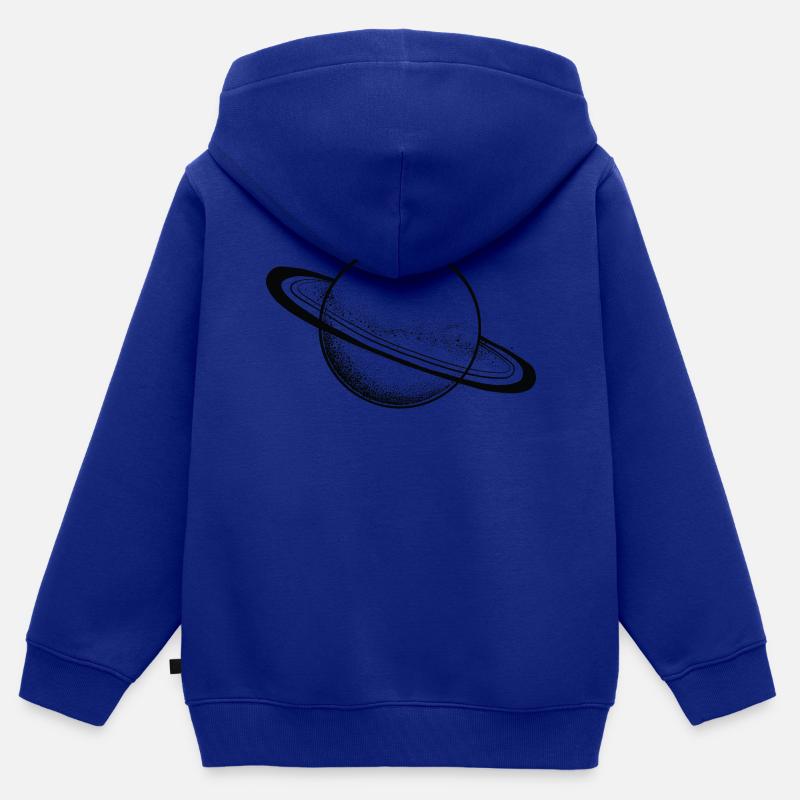 Planète - Sweat Premium à capuche zippé enfant bio - bleu roi