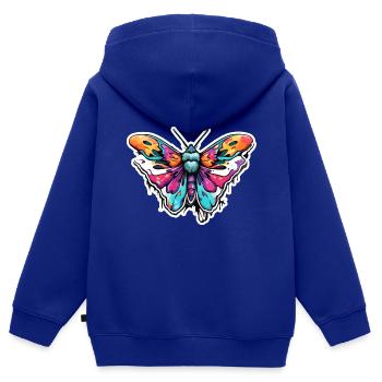 Motte / Tier / Insekt / Larve / Schädling - Kinder Premium Organic Zip Hoodie - Royalblau - Hinten - AI Model Kid Male (0cm)
