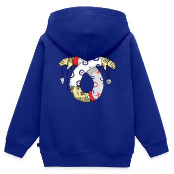 Tatoo Illustration - Kinder Premium Organic Zip Hoodie - Royalblau - Hinten - AI Model Kid Male (0cm)