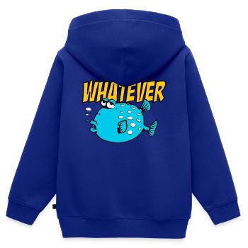 Whatever Fishi - Kinder Premium Organic Zip Hoodie - Royalblau - Hinten - AI Model Kid Male (0cm)
