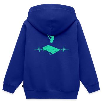 Trampolin springen Herzschlag Salto geschenk jump - Kinder Premium Organic Zip Hoodie - Royalblau - Hinten - AI Model Kid Male (0cm)