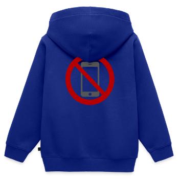 Handy verboten. - Kinder Premium Organic Zip Hoodie - Royalblau - Hinten - AI Model Kid Male (0cm)