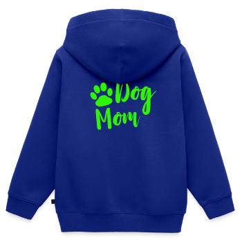 Dog Mom mit Pfote in gruen als Geschenk - Kinder Premium Organic Zip Hoodie - Royalblau - Hinten - AI Model Kid Male (0cm)