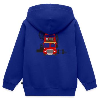 Angleterre, Londres, sightseeing, - Sweat Premium à capuche zippé enfant bio - bleu roi - Dos - AI Model Kid Male (0cm)