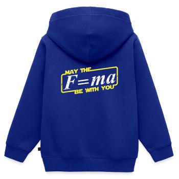 May the force be with you - Wissenschaft shirt - Kinder Premium Organic Zip Hoodie - Royalblau - Hinten - AI Model Kid Male (0cm)