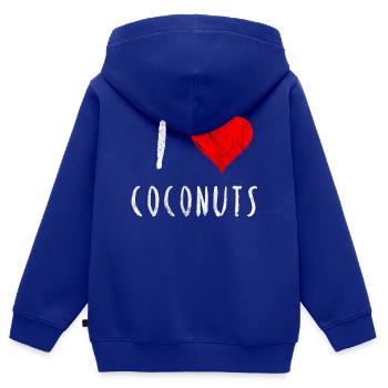 I love Coconuts Kokosnuss Rotes Herz Geschenk Idee - Kinder Premium Organic Zip Hoodie - Royalblau - Hinten - AI Model Kid Male (0cm)