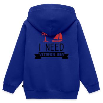 URLAUB - Kinder Premium Organic Zip Hoodie - Royalblau - Hinten - AI Model Kid Male (0cm)