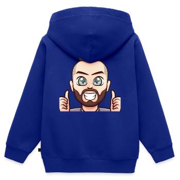 Krekeltheone gg félicitations Thumbs up - Sweat Premium à capuche zippé enfant bio - bleu roi - Dos - AI Model Kid Male (0cm)