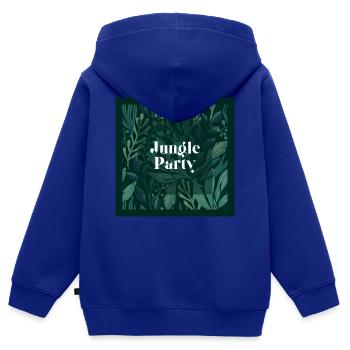 Jungle Party - Kinder Premium Organic Zip Hoodie - Royalblau - Hinten - AI Model Kid Male (0cm)