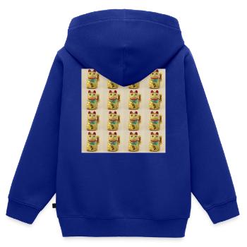 Lucky 16 Cats - Kinder Premium Organic Zip Hoodie - Royalblau - Hinten - AI Model Kid Male (0cm)