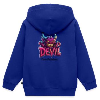 Teuflisch Rebellisch - Kinder Premium Organic Zip Hoodie - Royalblau - Hinten - AI Model Kid Male (0cm)