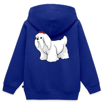 Maltese dog - Kids Premium Organic Zip-up Hoodie - royal blue - Back - AI Model Kid Male (0cm)