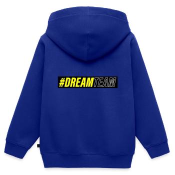 Équipe de rêve - Sweat Premium à capuche zippé enfant bio - bleu roi - Dos - AI Model Kid Male (0cm)