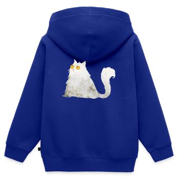 mollige Katze - Kinder Premium Organic Zip Hoodie - Royalblau - Hinten - AI Model Kid Male (0cm)
